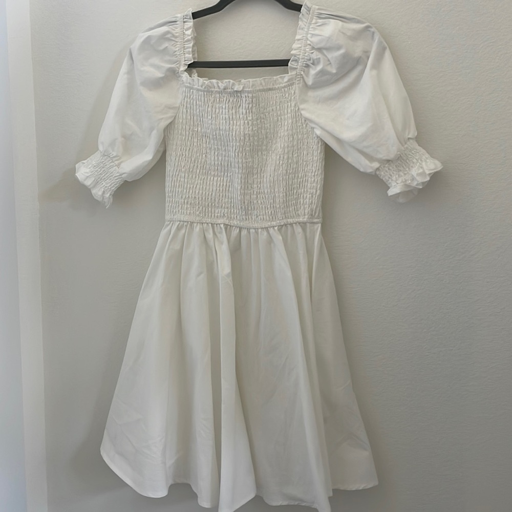 White smocked dress